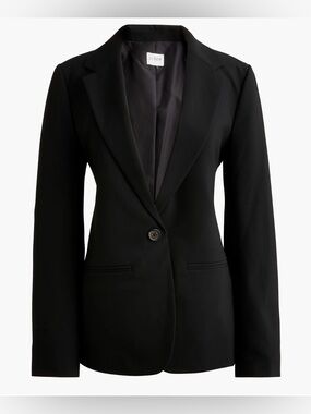 J. Crew Black Single-Button Tailored Blazer - Classic Notch Lapel LIKE NEW Sz 10